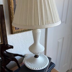 White Hobnail Milk Glass Table Lamp - Classic Home Accents